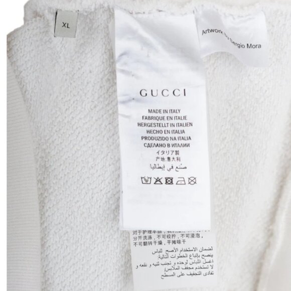 Gucci Sergio Mora Privilegium Perpetuum Zip Up Hooded Sweatshirt White Multi - Picture 11 of 11